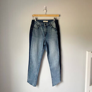 Unpublished Women's Two Tone Denim Tulip Hem Crop Jeans Size 26